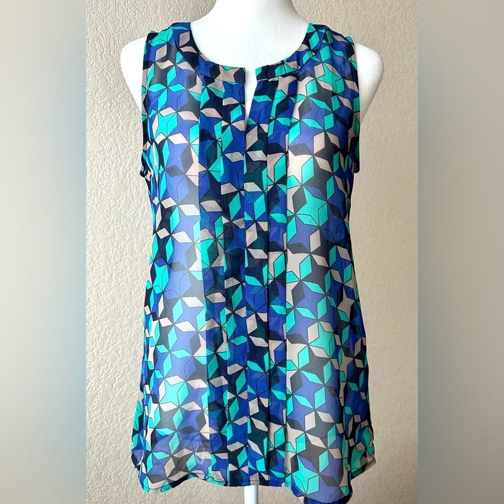 Banana Republic Sleeveless Geometric Blouse - XS